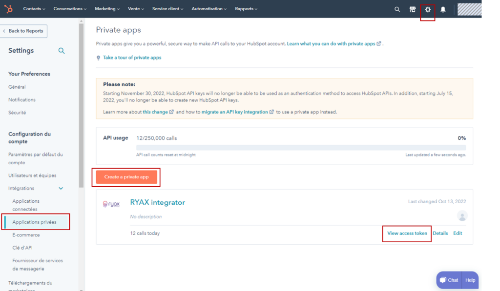 Waalaxy / Hubspot integration Ryax Technologies